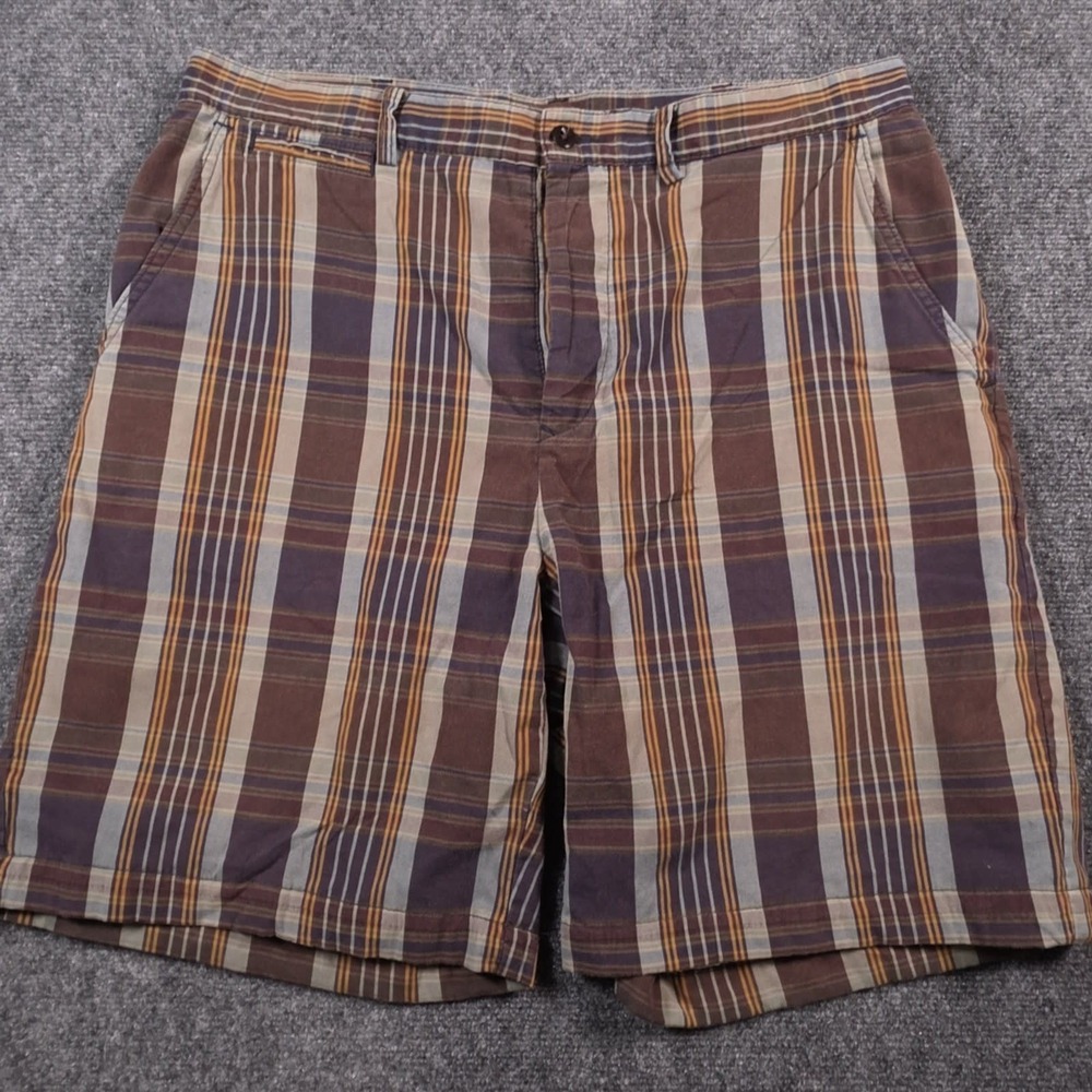 Polo Ralph Lauren Shorts Mens 34 Multicolor Plaid Chino Preppy Flat Front